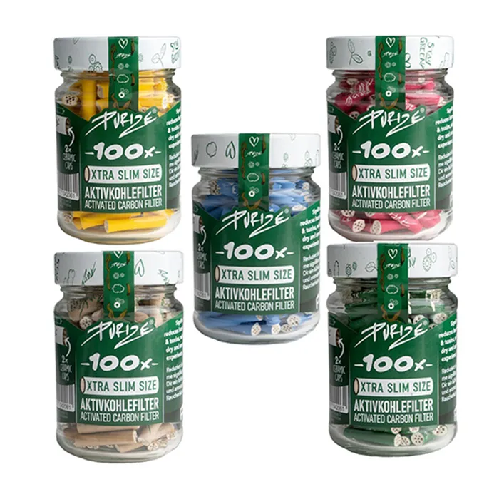 PURIZE Activated Charcoal Filters, Glass Jar, 5.9 mm Ø, VE 100, Green-ZU9SX100G-Purize_6.webp