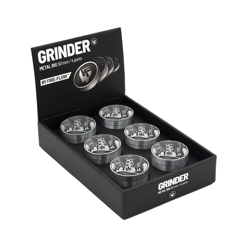 Metal Grinder, 420 UFO, 50mmø, 4-part, Sieve-WNC54UFO-Fire-Flow_2.jpg