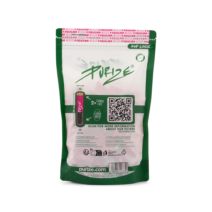 PURIZE Activated Charcoal Filters, Regular, 9 mm Ø, 250 Pcs, Pink-ZU9BX250P-Purize_4.webp