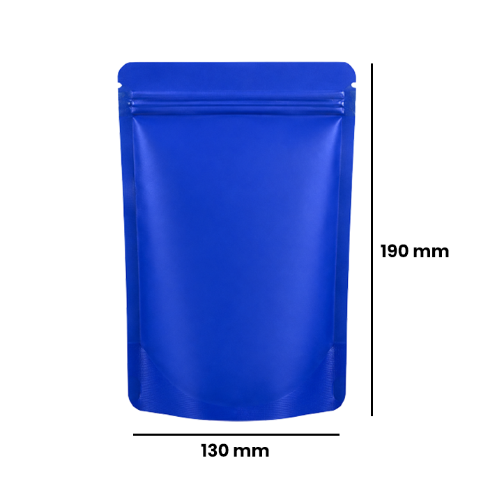 Mylar Bag 190 X 130 Mm, PU50, MATTE Blue-MB190130MBL-Bam Bam Bhole_2.webp