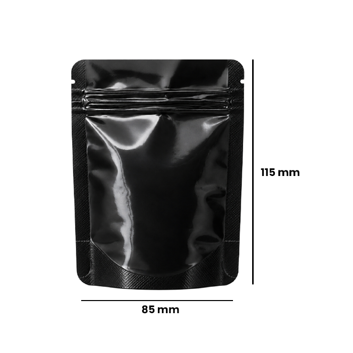 Mylar Bag 115 X 85 Mm, PU50, Black-MB11585BK-Bam Bam Bhole_2.webp