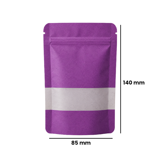 Kraft Paper Bag, 140 X 85 mm, VE 50, Purple-KP1PP-Bam Bam Bhole_2.webp