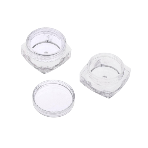 Acrylic Square Jar Transparent Cap  5gm, 12 Pcs