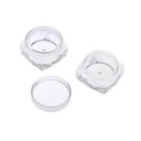 Acrylic Square Jar Transparent Cap  5gm, 12 Pcs