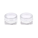 Acrylic Square Jar Transparent Cap  5gm, 12 Pcs