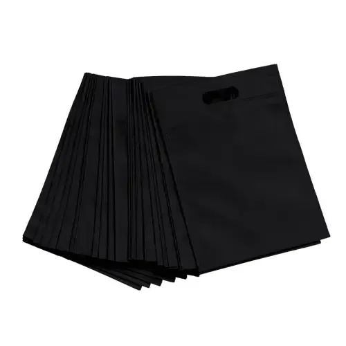 Shopping Bags, Black, 20 × 30 cm, Pack of 100-NWBAG41-Bam Bam Bhole_2.webp