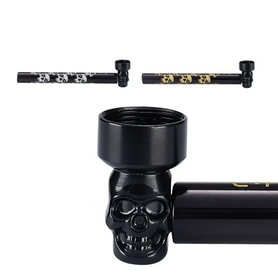 Champ High Skull Glass And Metal Pipe, 12.5cm-MP78-Champ High_4.webp