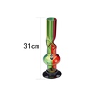 Acrylbong, 32cm Höhe, Twisted Rasta, Geschenkbox