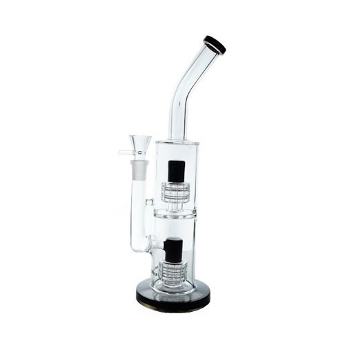 [SSC10133BK] Schwarz Bong, Double Shower Percolator Bong, 30cm