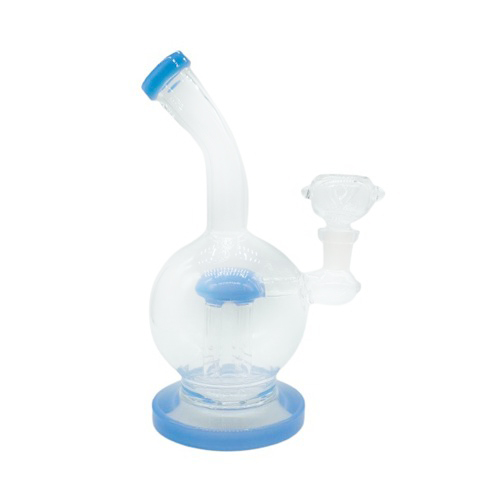 Blaue Kugel-Bong mit Perkolator, 20cm