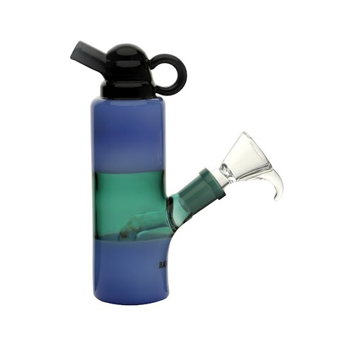 Blaue Mini-Flaschen-Bong, 15cm