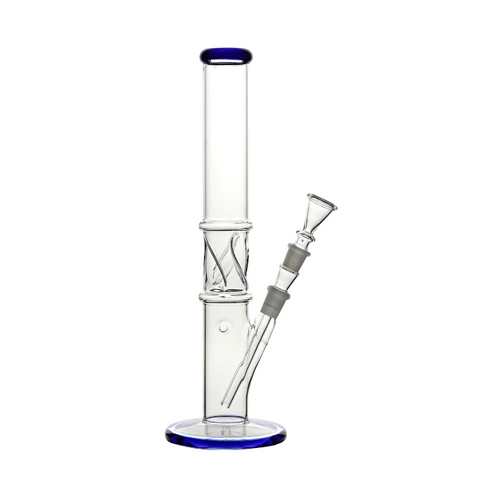Blaue Wasserpfeife mit Eiswürfelbehälter, 35cm