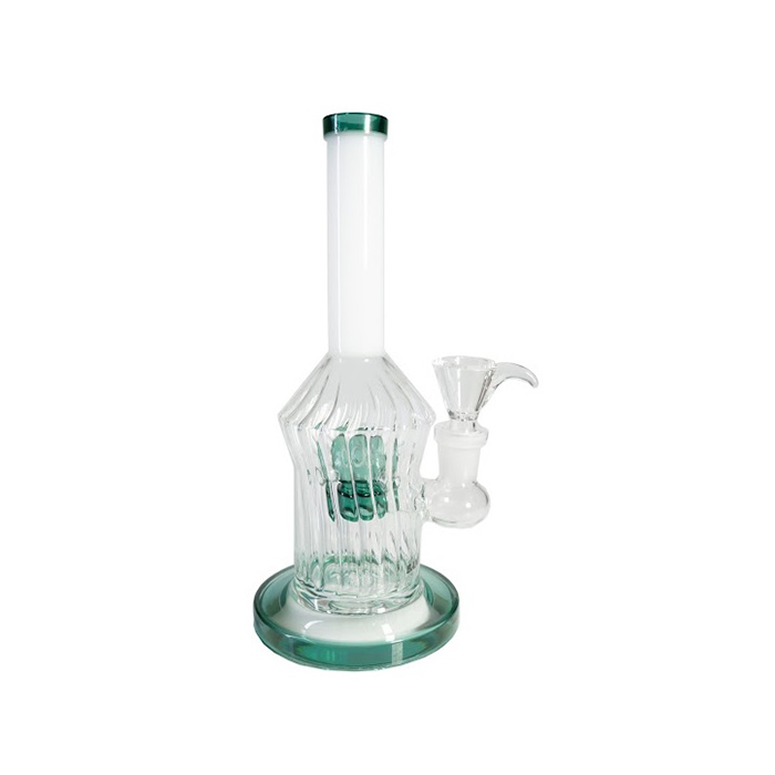 [SSC10158TL] Blaugrüne gedrehte Bong mit Perkolator, 20cm