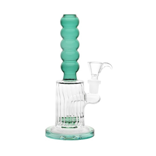 Blue-green Cut Bong With Bubble Grip, 20 cm