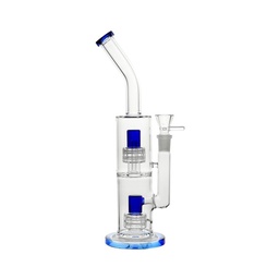 [SSC10133BL] Blue Bong, Double Shower Percolator Bong, 30 cm