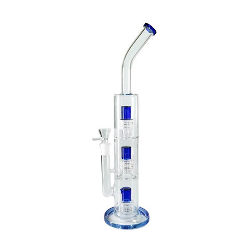 [SSC10132BL] Blau Dreifachdusche Perkolator Bong, 45cm