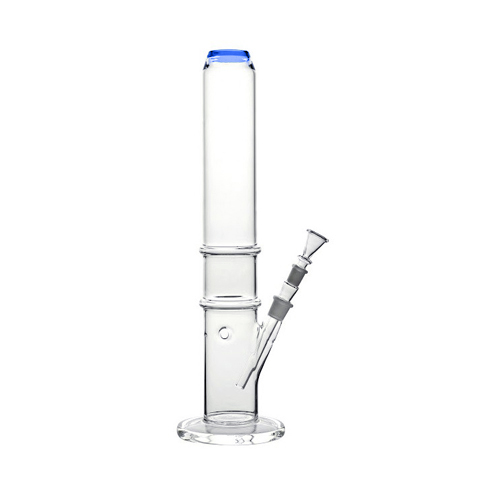 [SSC10180BL] Thick Bong With Kick Hole, Blue Rim, 45cm