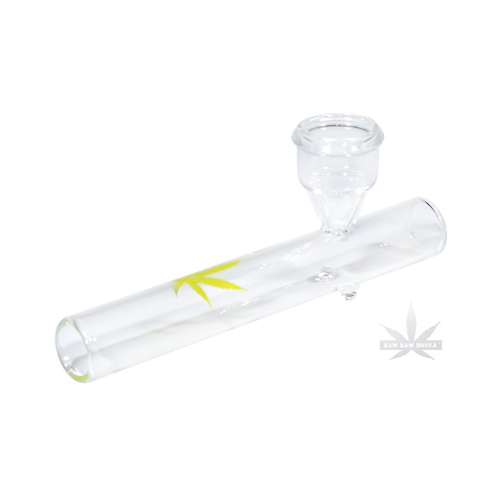 GLASS Kawumm, 10 Cm, 12 mm Ø, Leaf Print