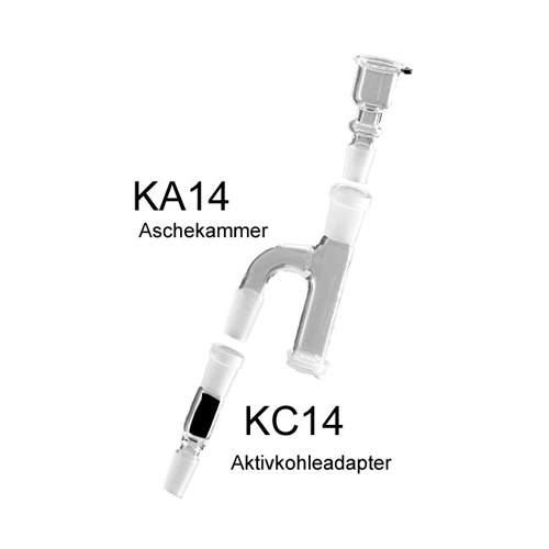 GLASS Activated Carbon Adapter, 14.5 mm Ground Joint