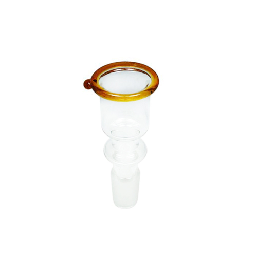 GLAS-Steckkopf-14.5er-Zylinder-klein-gelber Rand