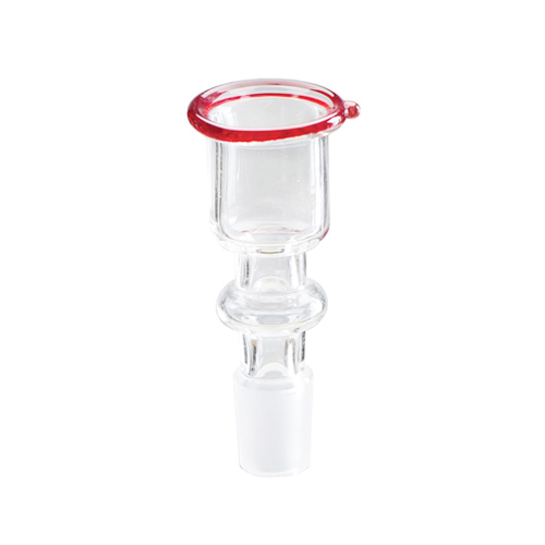 GLAS-Steckkopf-14.5er-Zylinder-klein-roter Rand