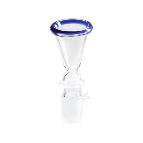 GLASS Plug-in Head, 18.8 mm Funnel, Large, Blue Rim