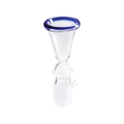 [EK18TB] GLASS Plug-in Head, 18.8 mm Funnel, Large, Blue Rim