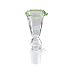 [EK18TG] GLASS Plug-in Head, 18.8 mm Funnel, Large, Green Rim
