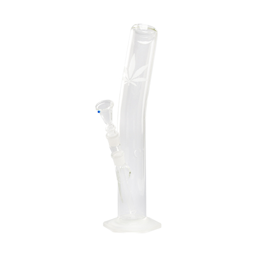 GLASBONG, 40cm, 55mm Ø, Sandstrahl-Blatt, 18,8er