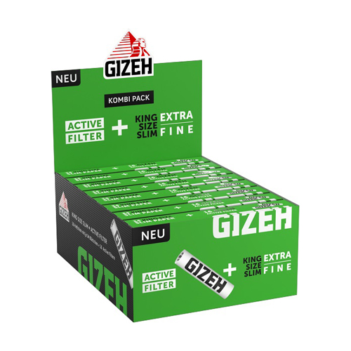 [ZI4XBAC] Gizeh King Size Slim Schwarz + Active Filtern, 16er