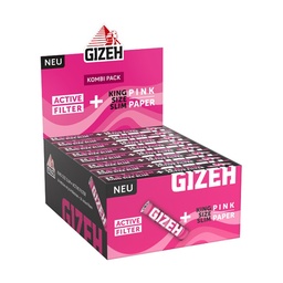 [ZI4XPNK] Gizeh King Size Slim Pink + Active Filters, 16