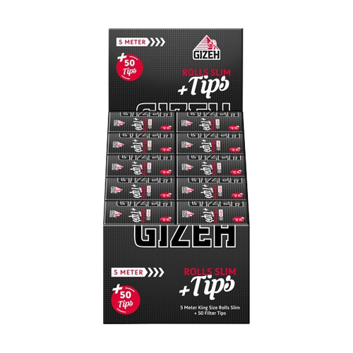GIZEH Rolls + Tips, Slim 5 m + 50 Tips