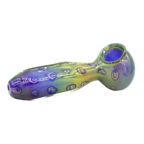 Glass Hand Pipe, Gold Fuming Bubble Hand Pipe