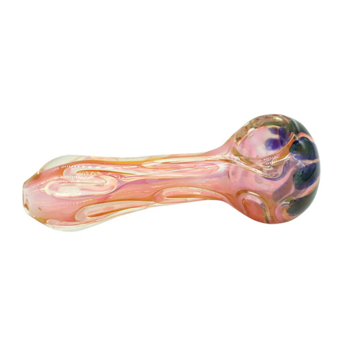 Glas Handpfeife, Gold Fuming Hand Pipe, 10cm