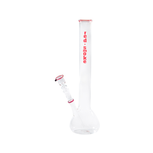 Glass Bong Red Smoke, 38 Cm, 42 mm Diameter, 14.5 mm Ground Joint