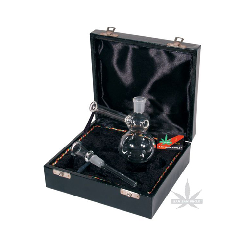 Glass Bong In Case - GW33 - 16 cm - 14.5 mm