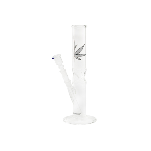 Glass Bong With Leaf, 33cm, Ice, 14.5 mm Plug-in System.