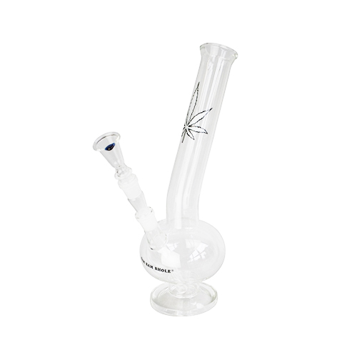 [GW21XL] Glasbong mit Blatt, gebogen, 33cm, 18.8er Schliff