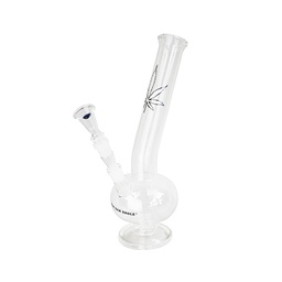 [GW21XL] Glasbong mit Blatt, gebogen, 33cm, 18.8er Schliff