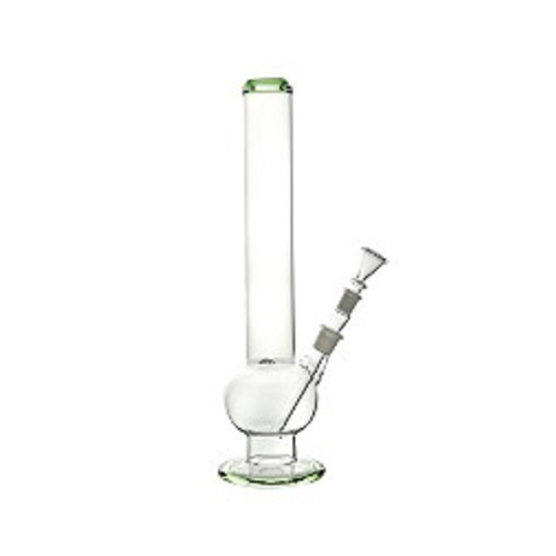 Glass Bong With Green Edges, 39 cm
