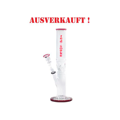 Glass Bong, 14.5 mm, 33 Cm, Red Smoke, Ice, 42 mm Ø