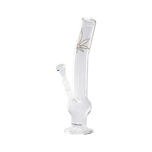 Glasbong, 38 cm Höhe, gebogen, 18.8er Stecksystem