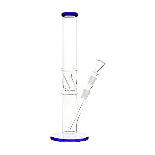 Glass Bong, Ice, Colored Edges, 35 cm