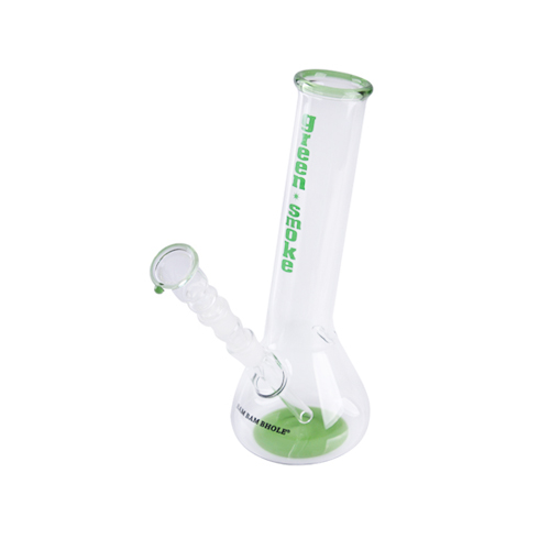 Glass Bong, 14.5 mm, 24 Cm, Green Smoke