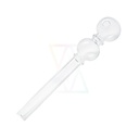 Glass Pipe, 2 Ball Oil Pipe With 1 Ring, 14 cm