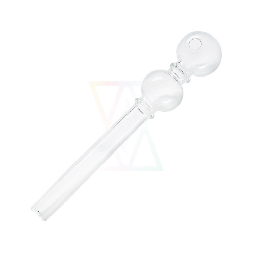 [SSC10125] Glass Pipe, 2 Ball Oil Pipe With 1 Ring, 14 cm