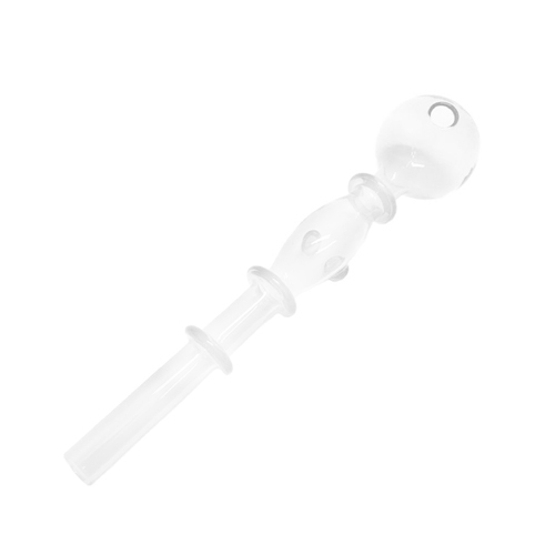 Glass Pipe, Designer Oil Pipe Oval And Ring, 15cm