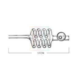 [SSC10100] Glass Pipe, Glass Double Spiral Pipe, 17cm