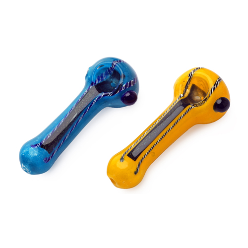 [SSC10327] Glass Pipes, Hand Pipe Bucket, 3 Blue + 3 Yellow