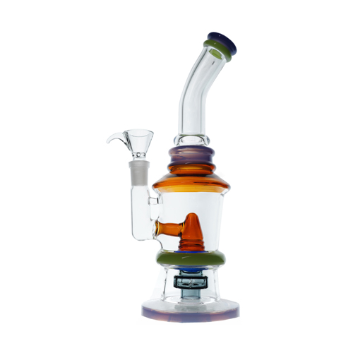 [SSC10098] Glass Water Pipe With Colorful Rings, 25 cm